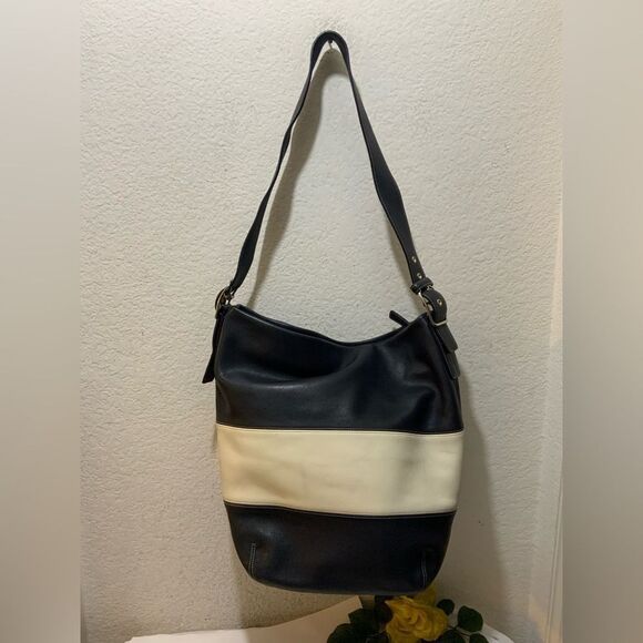 Coach  Limited Edition Rugby Duffel  Handbag, Navy/Ivory, Vintage, M1S-9174 - Picture 1 of 13